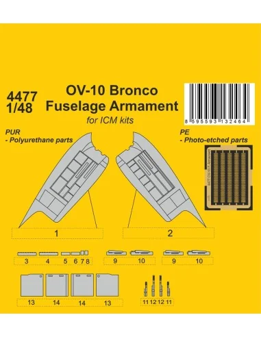 OV-10 Bronco Fuselage Armament for ICM kit, 1/48 - CMK 129-4477