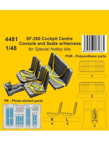 [NO_DESC] SF-260 Cockpit Centre Console and Seats w/Harness / for S...