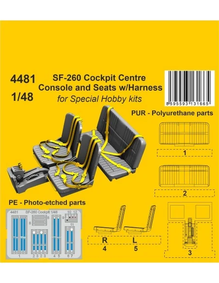 [NO_DESC] SF-260 Cockpit Centre Console and Seats w/Harness / for S...
