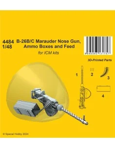 B-26B/C Marauder Nose Gun, Ammo Boxes and Feed / for ICM kit, 1/48 ...