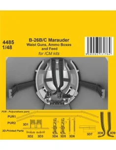 B-26B/C Marauder Waist Guns, Ammo Boxes and Feed / for ICM kit, 1/4...