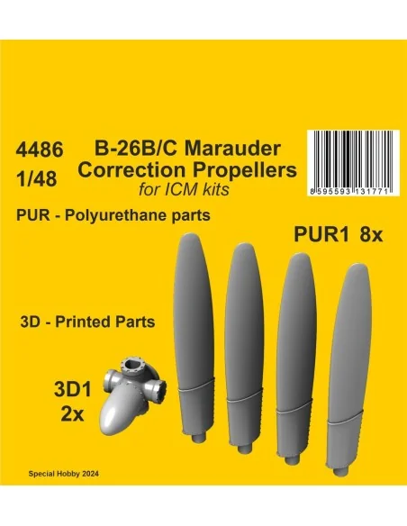 B-26B/C Marauder Correction Propellers / for ICM kit, 1/48 - CMK 12...