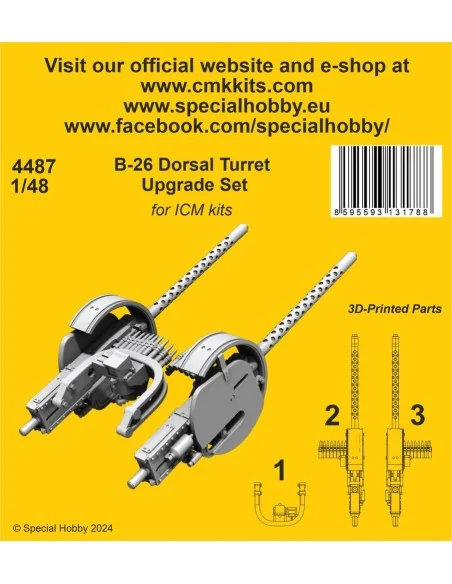 B-26 Dorsal Turret Upgrade Set / for ICM kit, 1/48 - CMK 129-4487