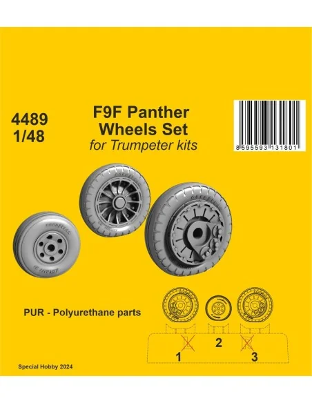 F9F Panther Wheels Set / for Trumpeter kits, 1/48 - CMK 129-4489