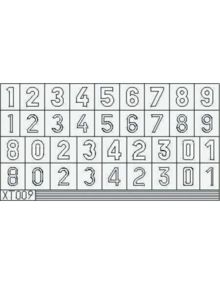 German Numbers Large, 1/35 - Eduard Accessories XT009
