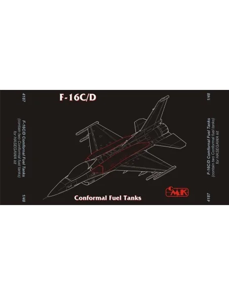 [NO_DESC] F-16C/D Conformal Fuel Tanks für Hasegawa-Bausatz, 1/48 -...
