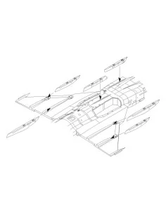 JAS-39C Gripen-Correction Wing racks, 1/48 - CMK 129-4304