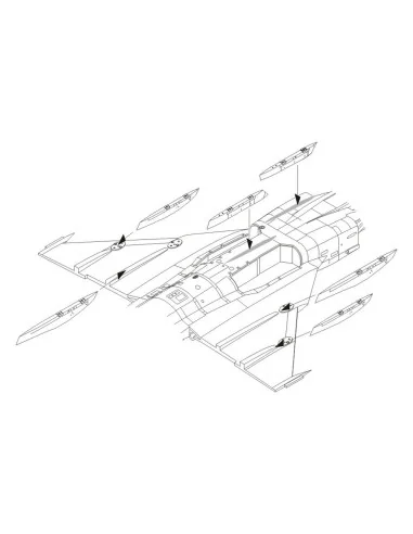 JAS-39C Gripen-Correction Wing racks, 1/48 - CMK 129-4304