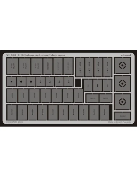 F-16 Falcon etch stencil data mask - Eduard Accessories XL520