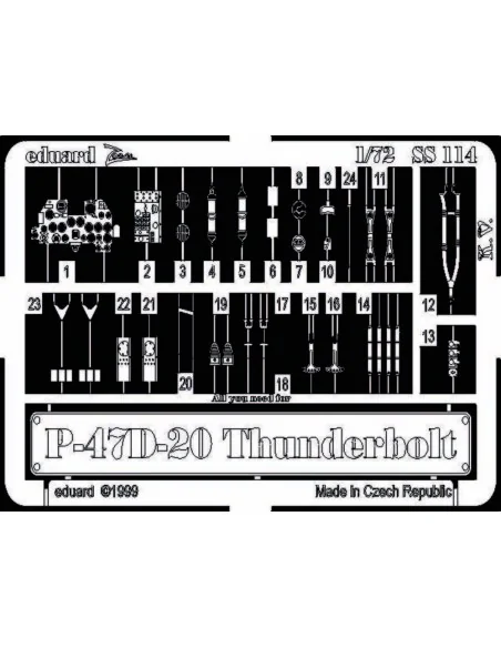 P-47D-20 Thunderbolt für Academy Bausatz, 1/72 - Eduard Accessories...