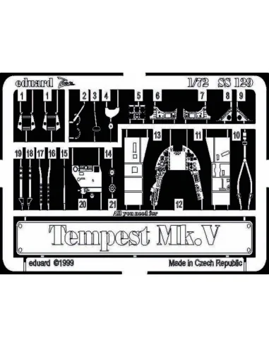 Tempest Mk.V, 1/72 - Eduard Accessories SS129