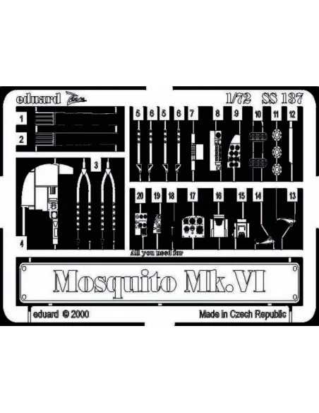 DH.98 Mosquito Mk.VI, 1/72 - Eduard Accessories SS137