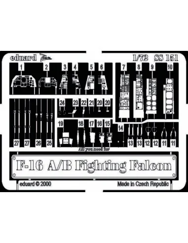 F-16 A/B Fighting Falcon, 1/72 - Eduard Accessories SS151