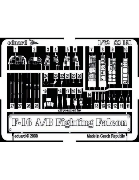 F-16 A/B Fighting Falcon, 1/72 - Eduard Accessories SS151