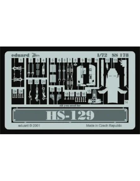 Henschel Hs-129, 1/72 - Eduard Accessories SS178