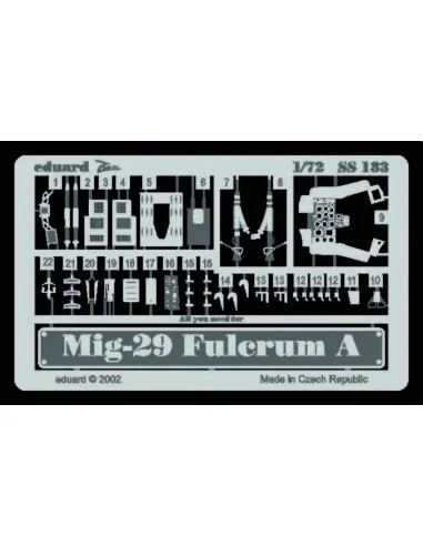 MiG-29 Fulcrum A, 1/72 - Eduard Accessories SS183
