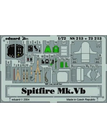 Spitfire Mk.Vb, 1/72 - Eduard Accessories SS213