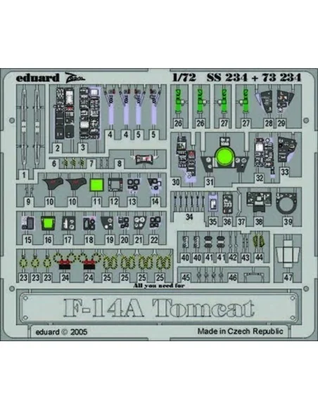 F-14A Tomcat, 1/72 - Eduard Accessories SS234