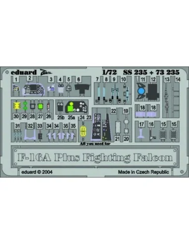 F-16A Plus Fighting Falcon Plus, 1/72 - Eduard Accessories SS235