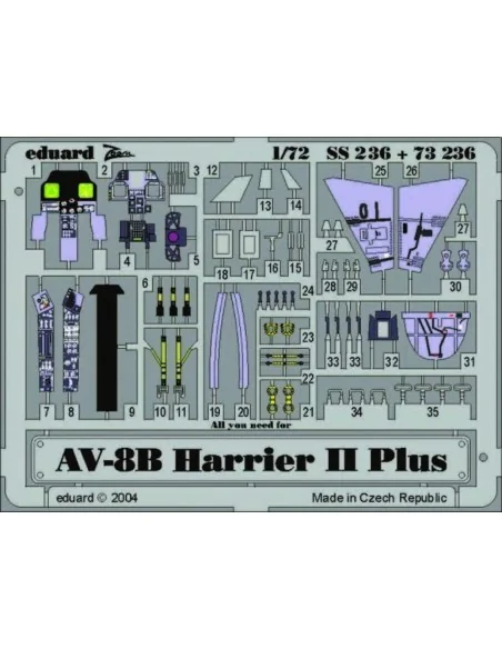 AV-8B Harrier II Plus, 1/72 - Eduard Accessories SS236