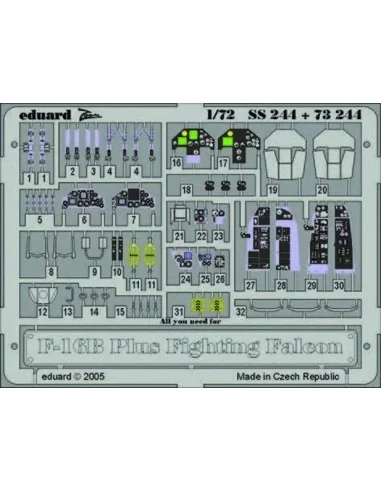 [NO_DESC] F-16B Plus Fighting Falcon SS244, 1/72 - Eduard Accessori...