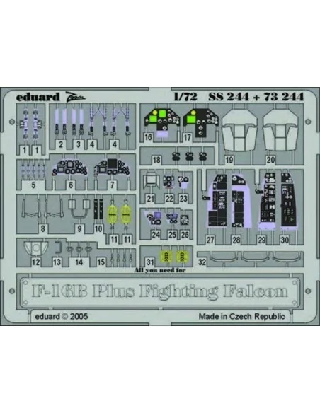 [NO_DESC] F-16B Plus Fighting Falcon SS244, 1/72 - Eduard Accessori...