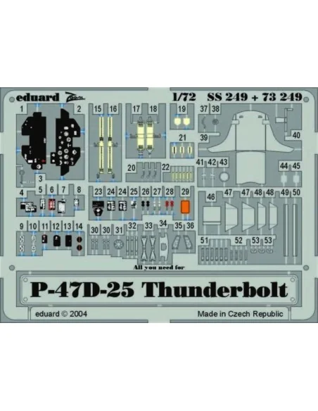 P-47D-25 Thunderbolt, 1/72 - Eduard Accessories SS249