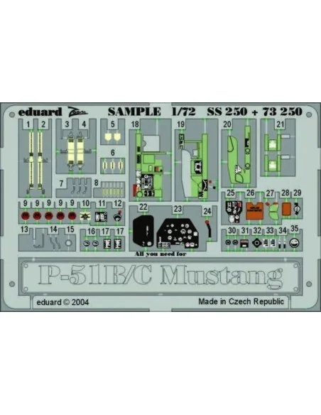 P-51B/C Mustang, 1/72 - Eduard Accessories SS250
