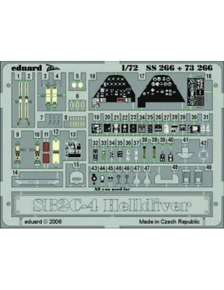 SB2C-4 Helldiver für Academy Bausatz, 1/72 - Eduard Accessories SS266