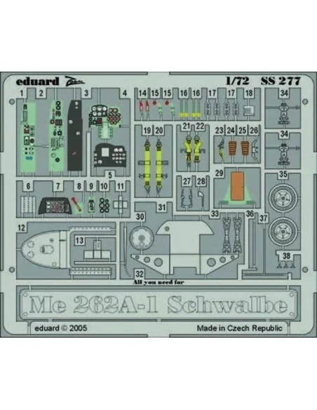 Me 262A-1 Schwalbe SS277, 1/72 - Eduard Accessories SS277
