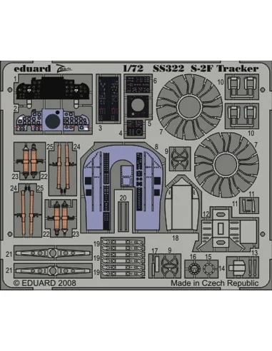 S-2F Für Hasegawa Bausatz, 1/72 - Eduard Accessories SS322