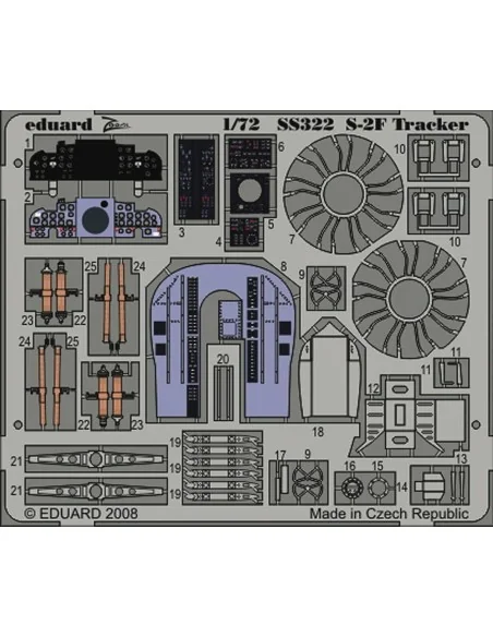 S-2F Für Hasegawa Bausatz, 1/72 - Eduard Accessories SS322