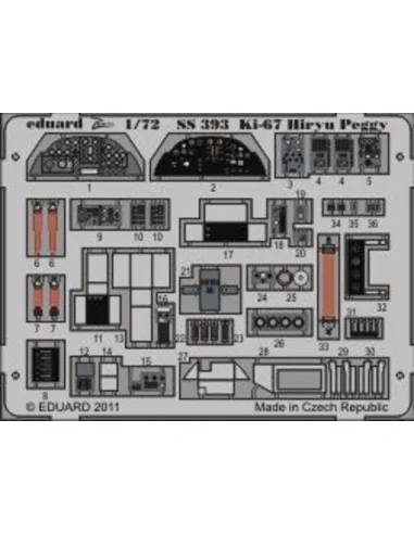 Ki-67 Hiryu Peggy for Hasegawa, 1/72 - Eduard Accessories SS393