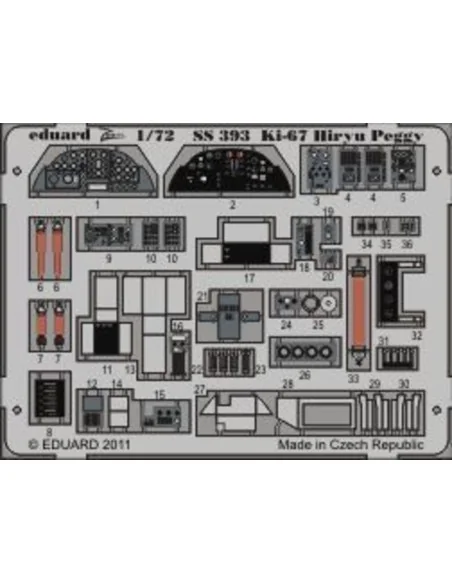 Ki-67 Hiryu Peggy for Hasegawa, 1/72 - Eduard Accessories SS393