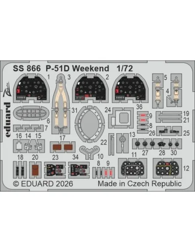 P-51D Weekend for Eduard, 1/72 - Eduard Accessories SS866