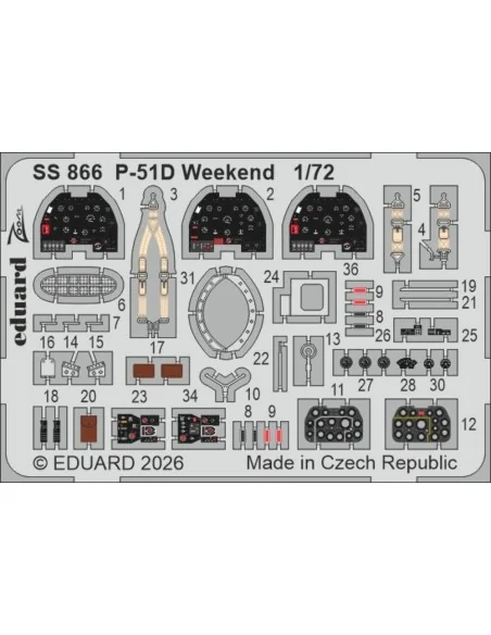 P-51D Weekend for Eduard, 1/72 - Eduard Accessories SS866