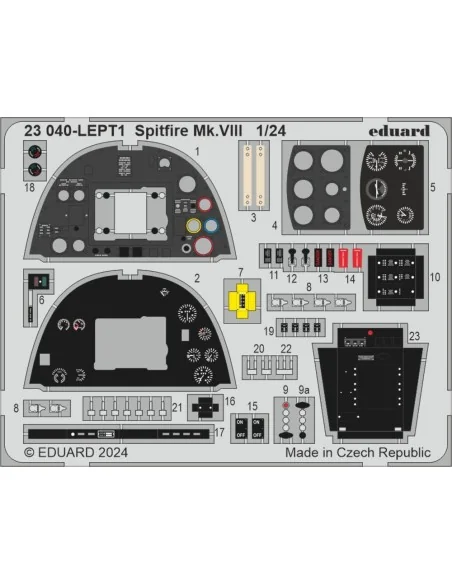 Spitfire Mk.VIII AIRFIX, 1/24 - Eduard Accessories BIG2406