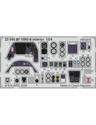Bf 109G-6 for Airfix, 1/24 - Eduard Accessories BIG2408