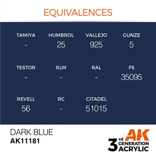 Dark Blue 17ml - AK Interactive AK11181 Dark Blue 17ml - AK Interactive AK11181