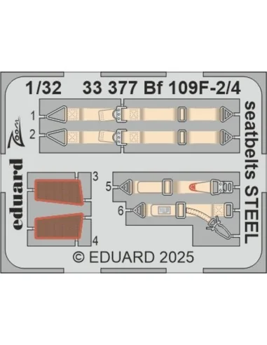 Bf 109F-2 HOBBY 2000 / HASEGAWA, 1/32 - Eduard Accessories BIG33166