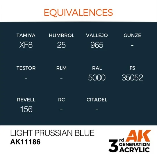 Light Prussian Blue 17ml - AK Interactive AK11186 Light Prussian Blue 17ml - AK Interactive AK11186