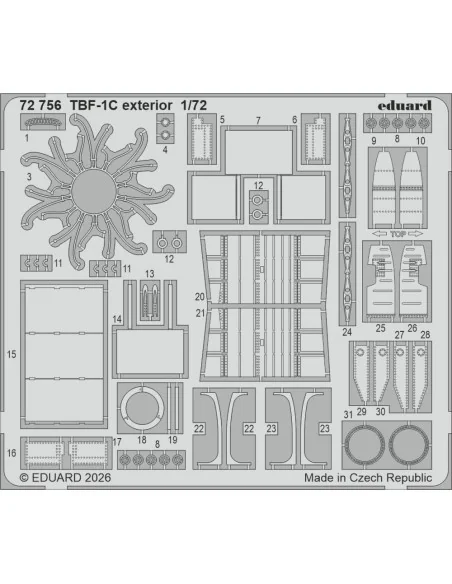 [NO_DESC] TBF-1C (folded wings) for Hobby Boss, 1/72 - Eduard Acces...