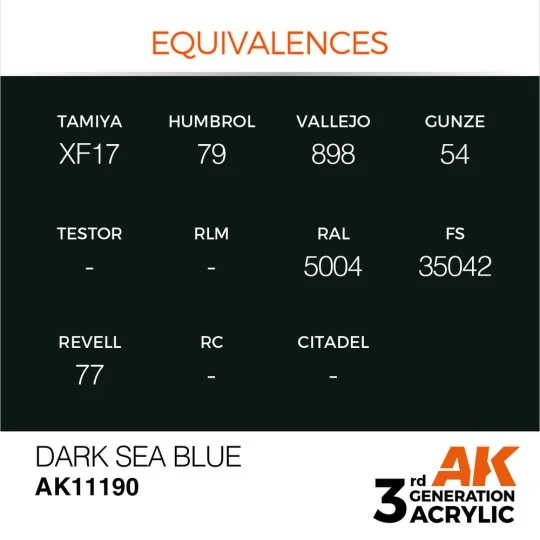 Dark Sea Blue 17ml - AK Interactive AK11190 Dark Sea Blue 17ml - AK Interactive AK11190