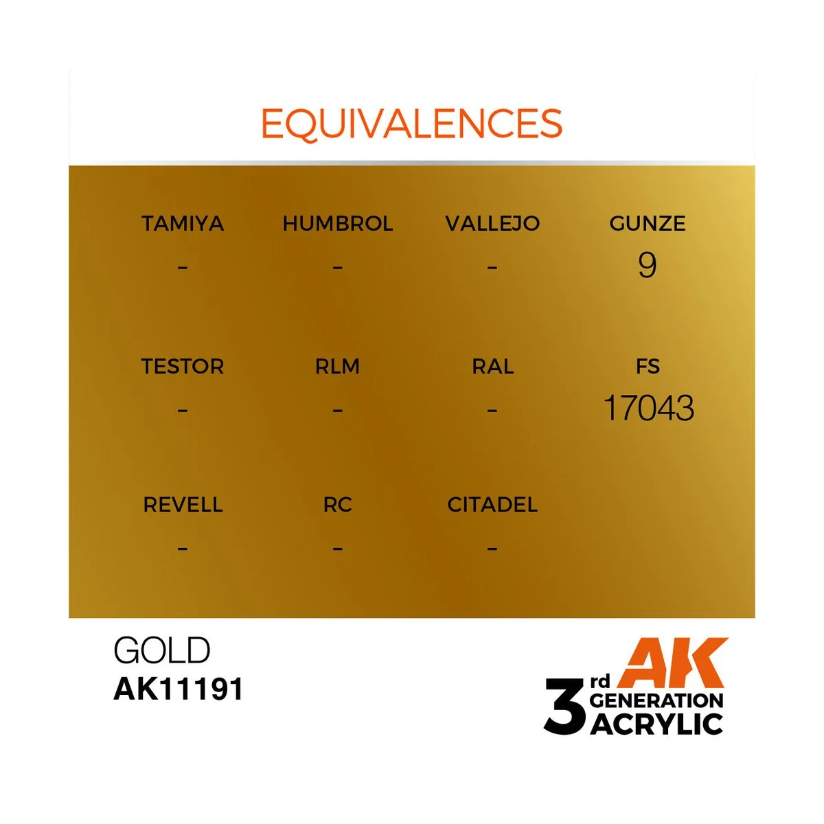 Gold 17ml - AK Interactive AK11191 Gold 17ml - AK Interactive AK11191