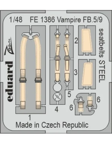 Vampire FB.5, 1/48 - Eduard Accessories BIG49394