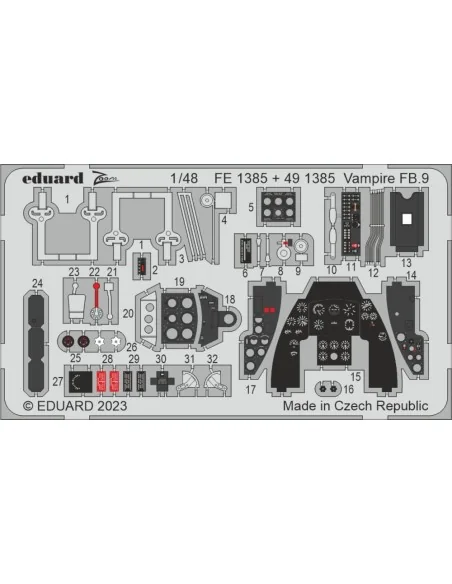 Vampire FB.9, 1/48 - Eduard Accessories BIG49395