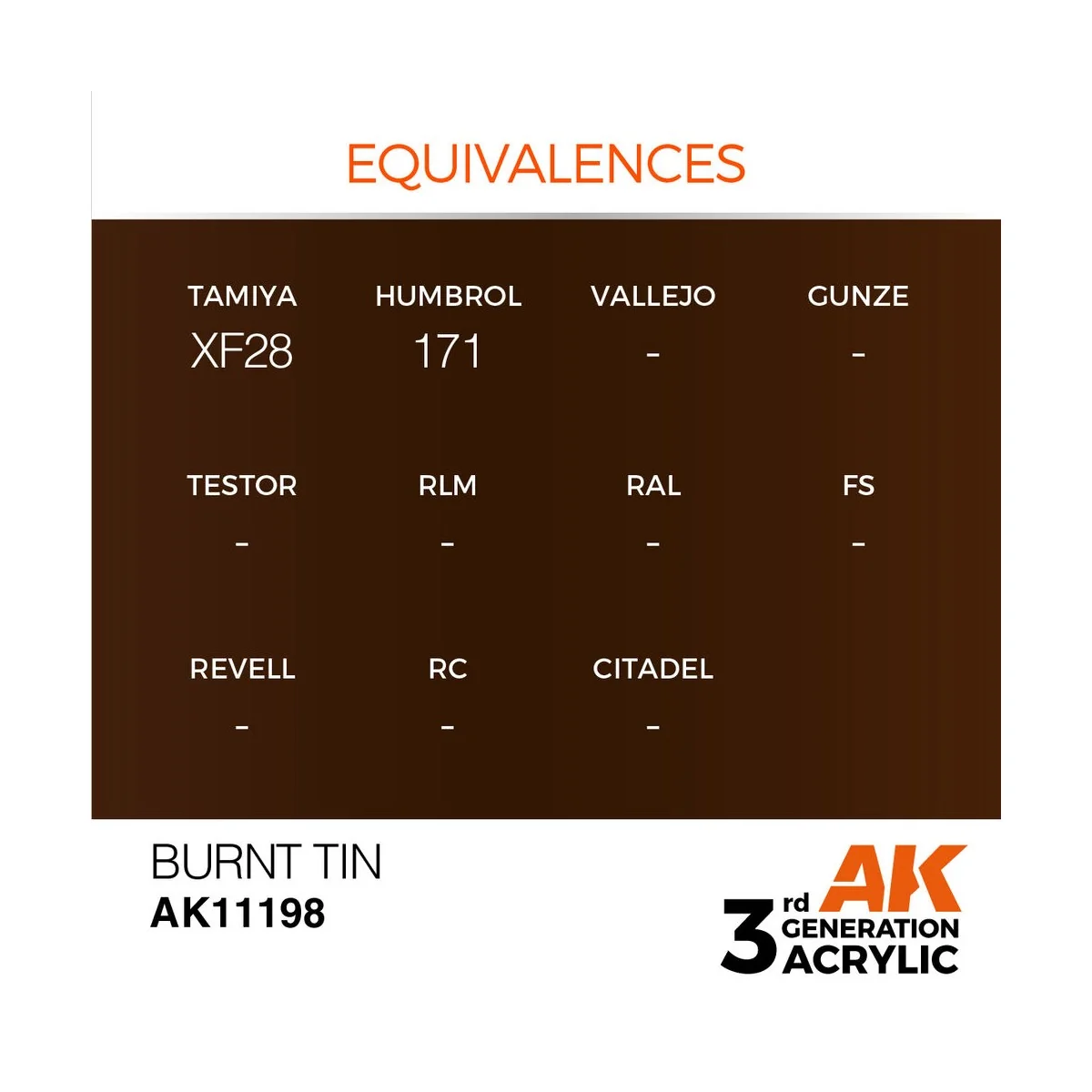 Burnt Tin 17ml - AK Interactive AK11198