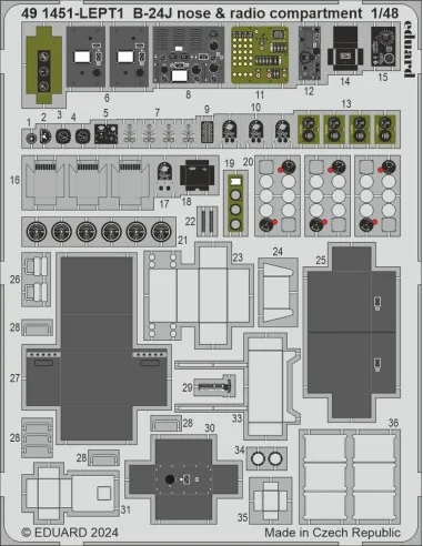 B-24J PART I HOBBY BOSS, 1/48 - Eduard Accessories BIG49423