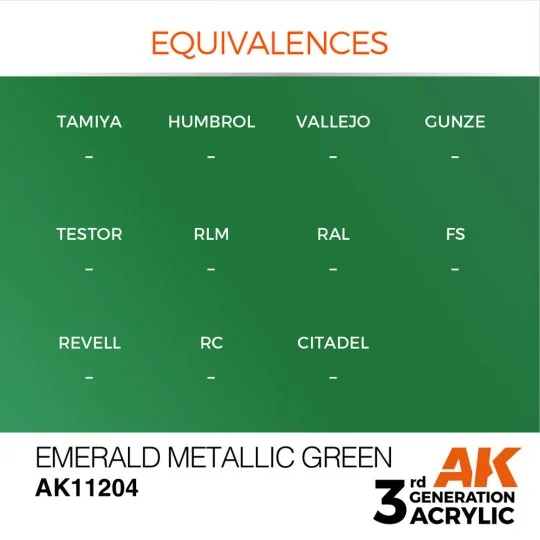 Emerald Metallic Green 17ml - AK Interactive AK11204 Emerald Metallic Green 17ml - AK Interactive AK11204