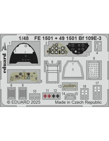 Bf 109E-3 HOBBY BOSS, 1/48 - Eduard Accessories BIG49444